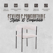 Cyril Dining Chair in Leather or Velvet with Open Back Design and Powder-Coated Iron Frame - Elax Furniture