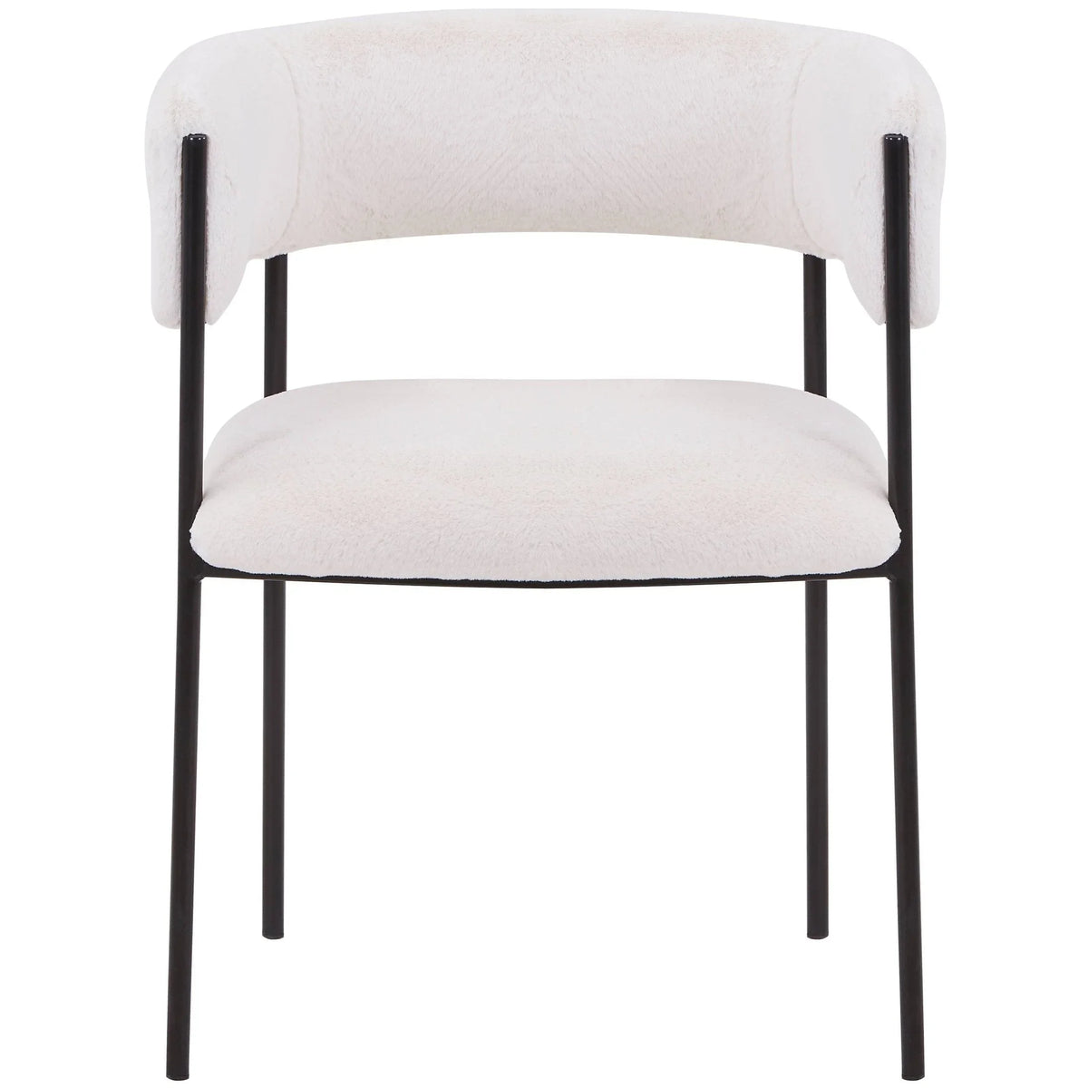 Cyril Dining Chair in Leather or Velvet with Open Back Design and Powder-Coated Iron Frame - Elax Furniture