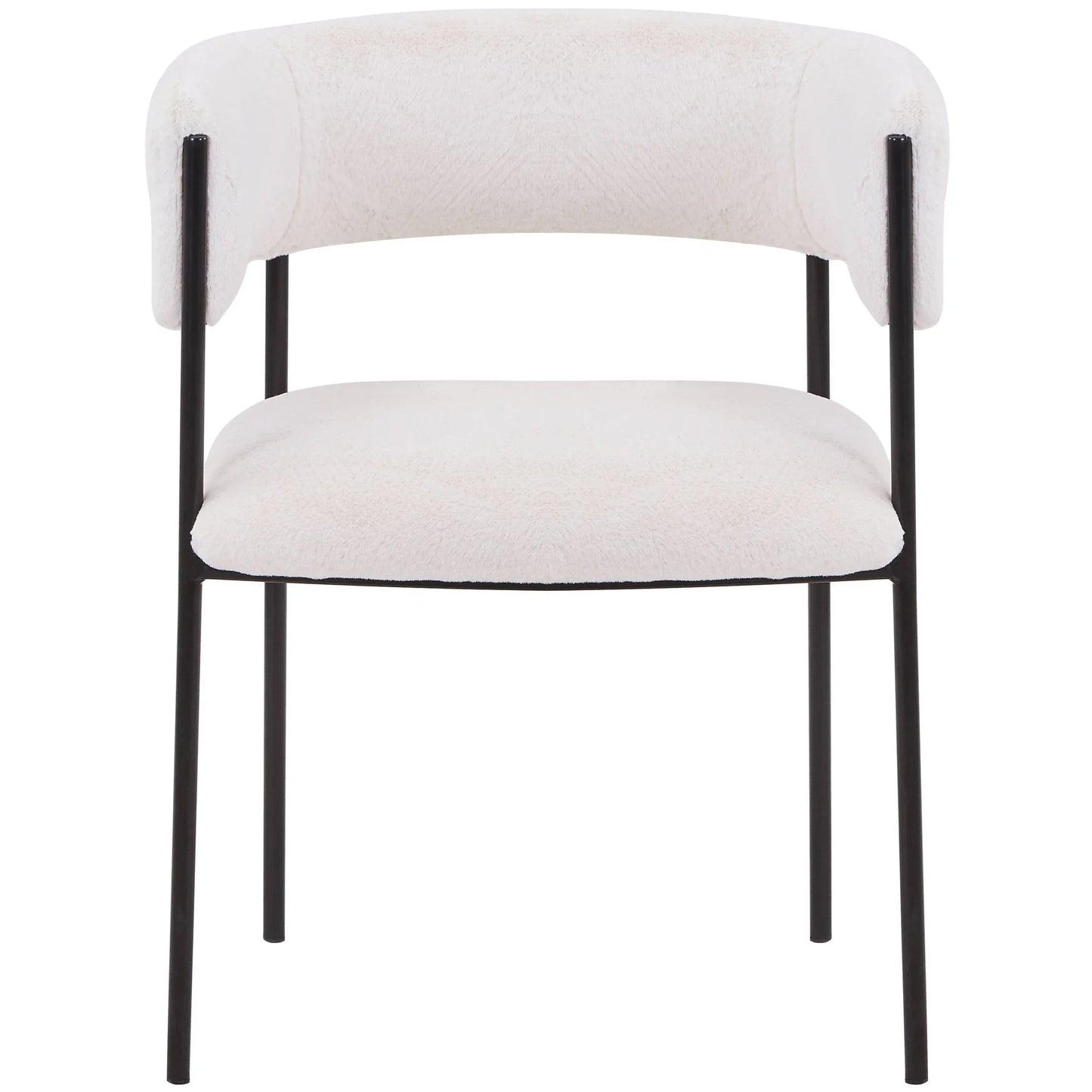 Cyril Dining Chair in Leather or Velvet with Open Back Design and Powder-Coated Iron Frame - Elax Furniture