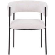 Cyril Dining Chair in Leather or Velvet with Open Back Design and Powder-Coated Iron Frame - Elax Furniture