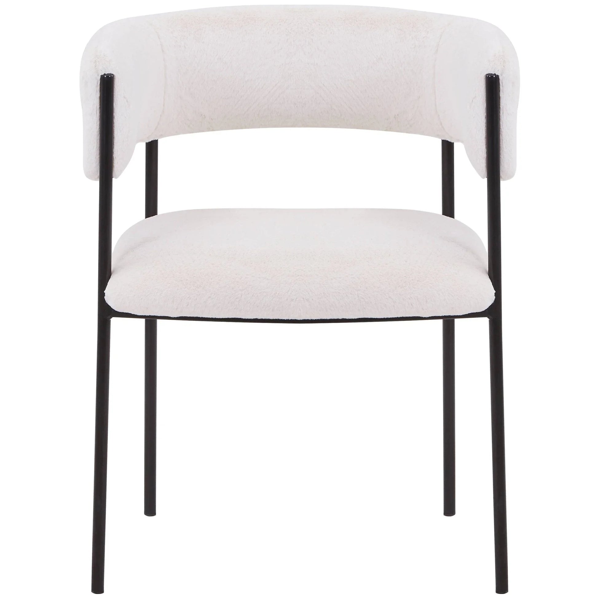 Cyril Dining Chair in Leather or Velvet with Open Back Design and Powder-Coated Iron Frame - Elax Furniture