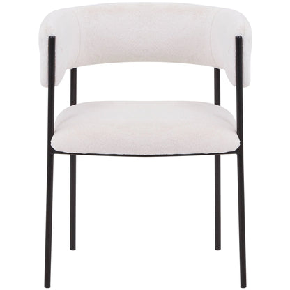 Cyril Dining Chair in Leather or Velvet with Open Back Design and Powder-Coated Iron Frame - Elax Furniture