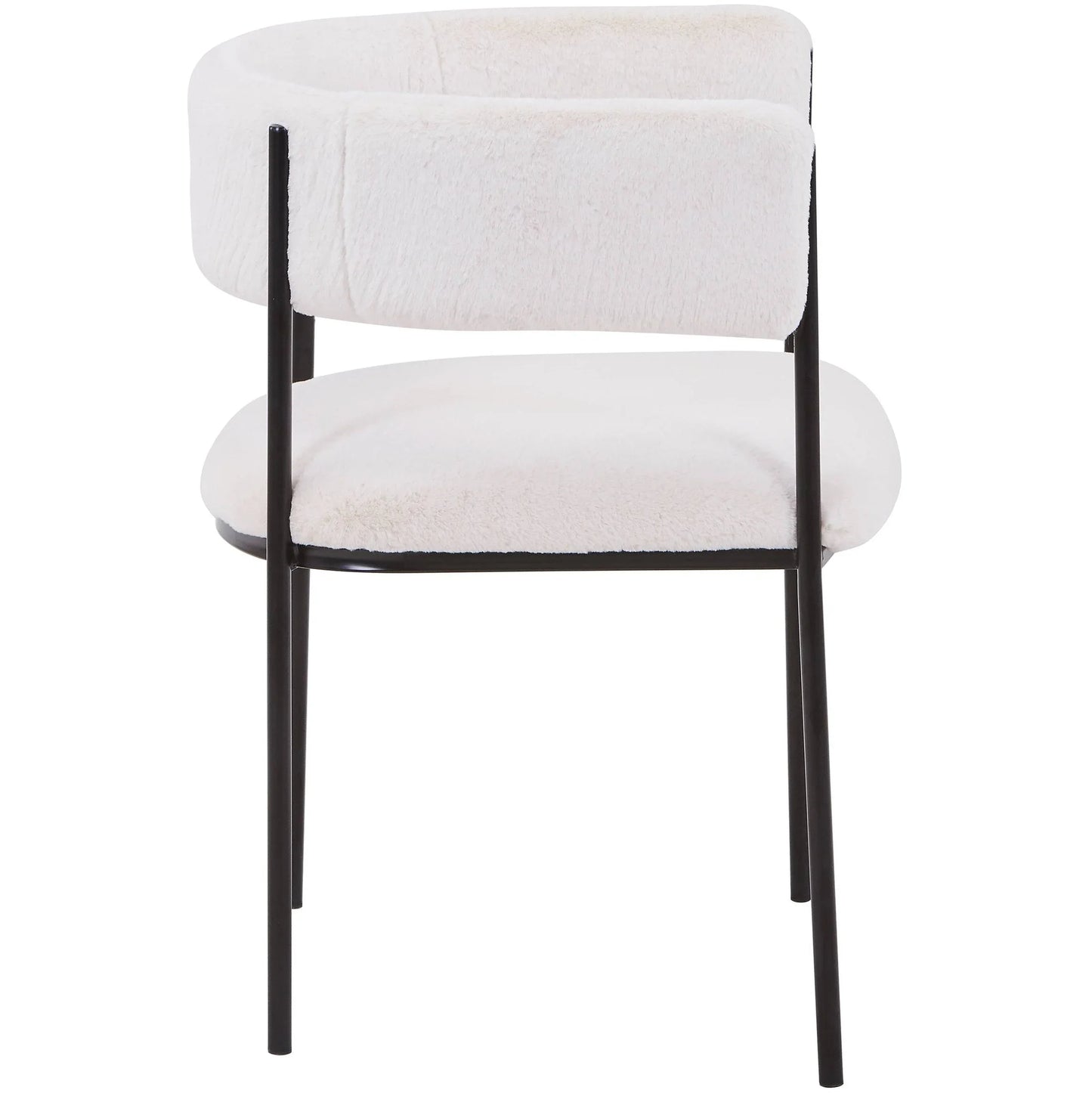 Cyril Dining Chair in Leather or Velvet with Open Back Design and Powder-Coated Iron Frame - Elax Furniture