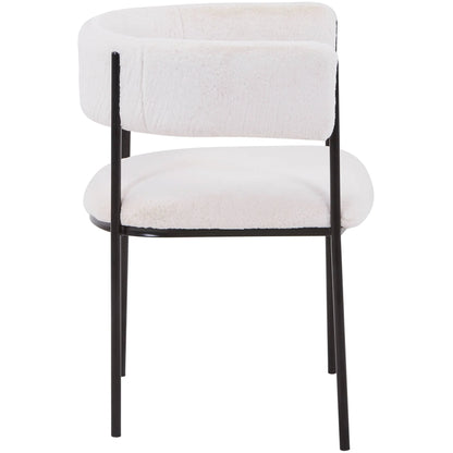 Cyril Dining Chair in Leather or Velvet with Open Back Design and Powder-Coated Iron Frame - Elax Furniture