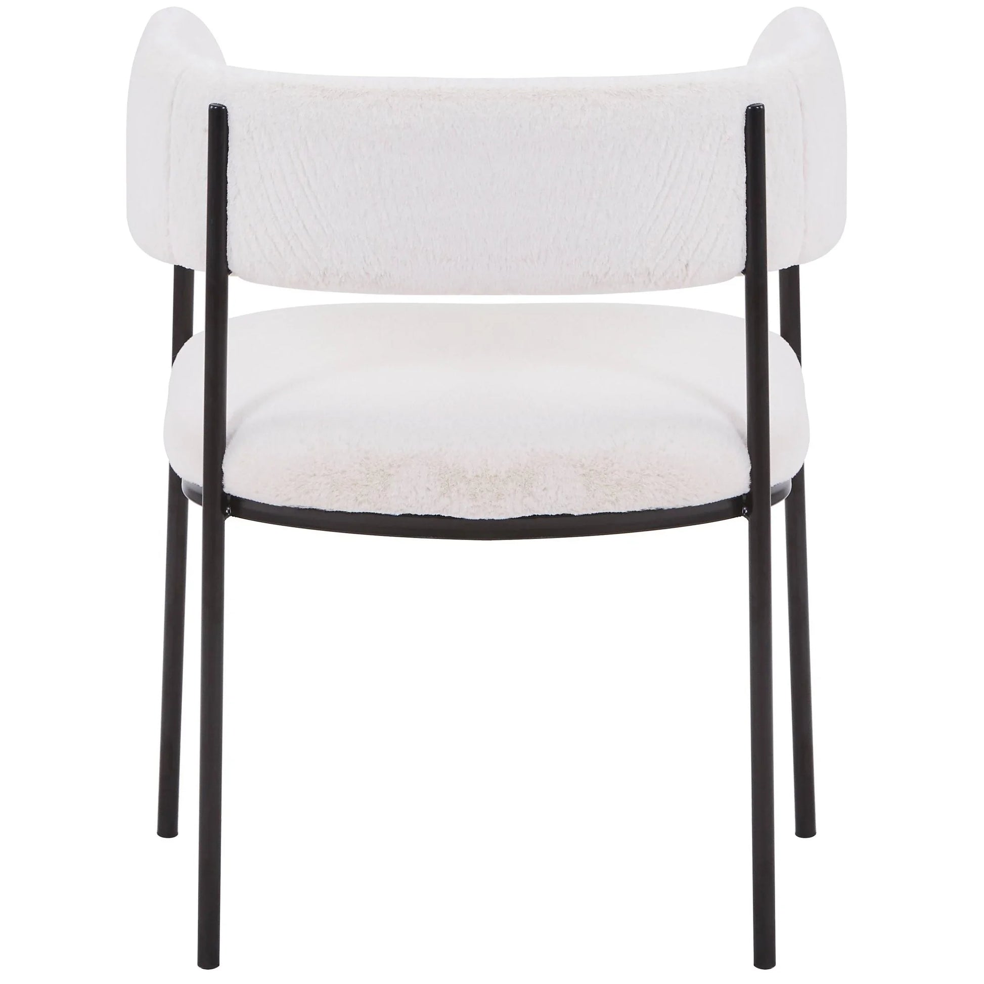 Cyril Dining Chair in Leather or Velvet with Open Back Design and Powder-Coated Iron Frame - Elax Furniture