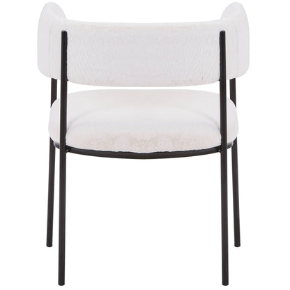 Cyril Dining Chair in Leather or Velvet with Open Back Design and Powder-Coated Iron Frame - Elax Furniture
