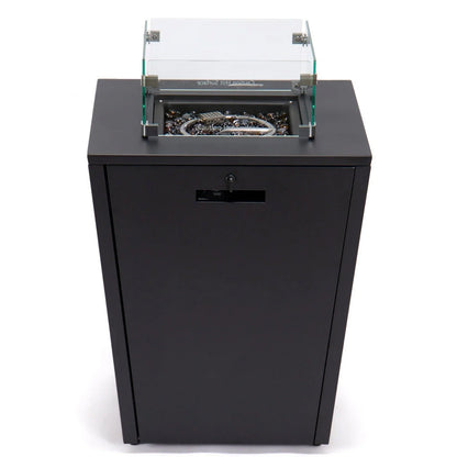 Marlin Modern Black Aluminum Outdoor Chaise Lounge Chair With Square Fire Pit Side Table Set of 2 - Elax Furniture