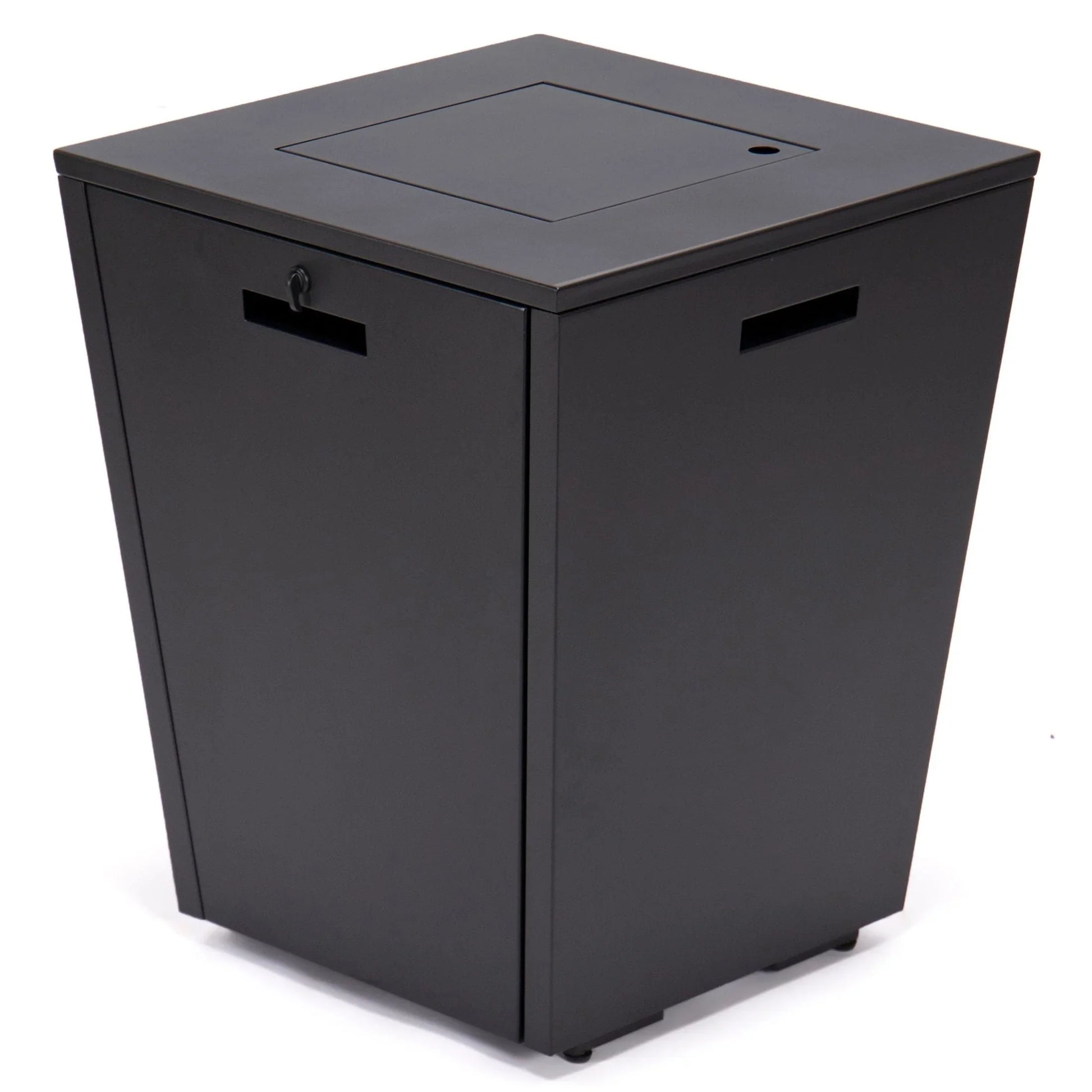 Chelsea Steel Fire Pit Table with Tempered Glass Wind Guard and Lid - Elax Furniture