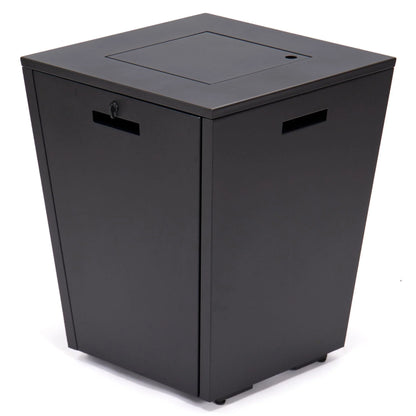 Chelsea Steel Fire Pit Table with Tempered Glass Wind Guard and Lid - Elax Furniture