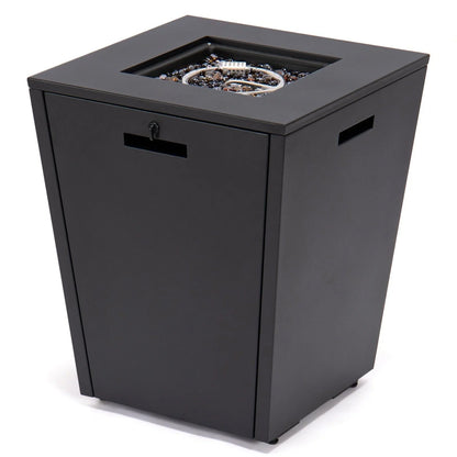 Chelsea Steel Fire Pit Table with Tempered Glass Wind Guard and Lid - Elax Furniture