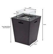 Chelsea Steel Fire Pit Table with Tempered Glass Wind Guard and Lid - Elax Furniture
