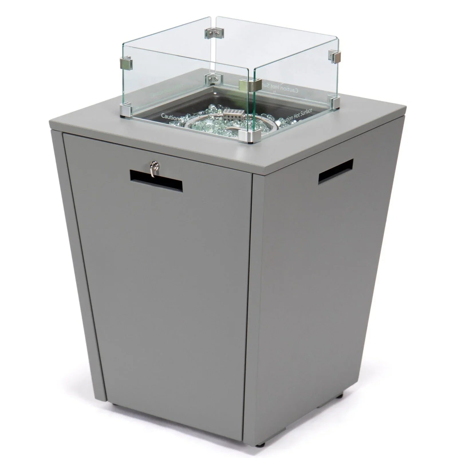 Chelsea Steel Fire Pit Table with Tempered Glass Wind Guard and Lid - Elax Furniture
