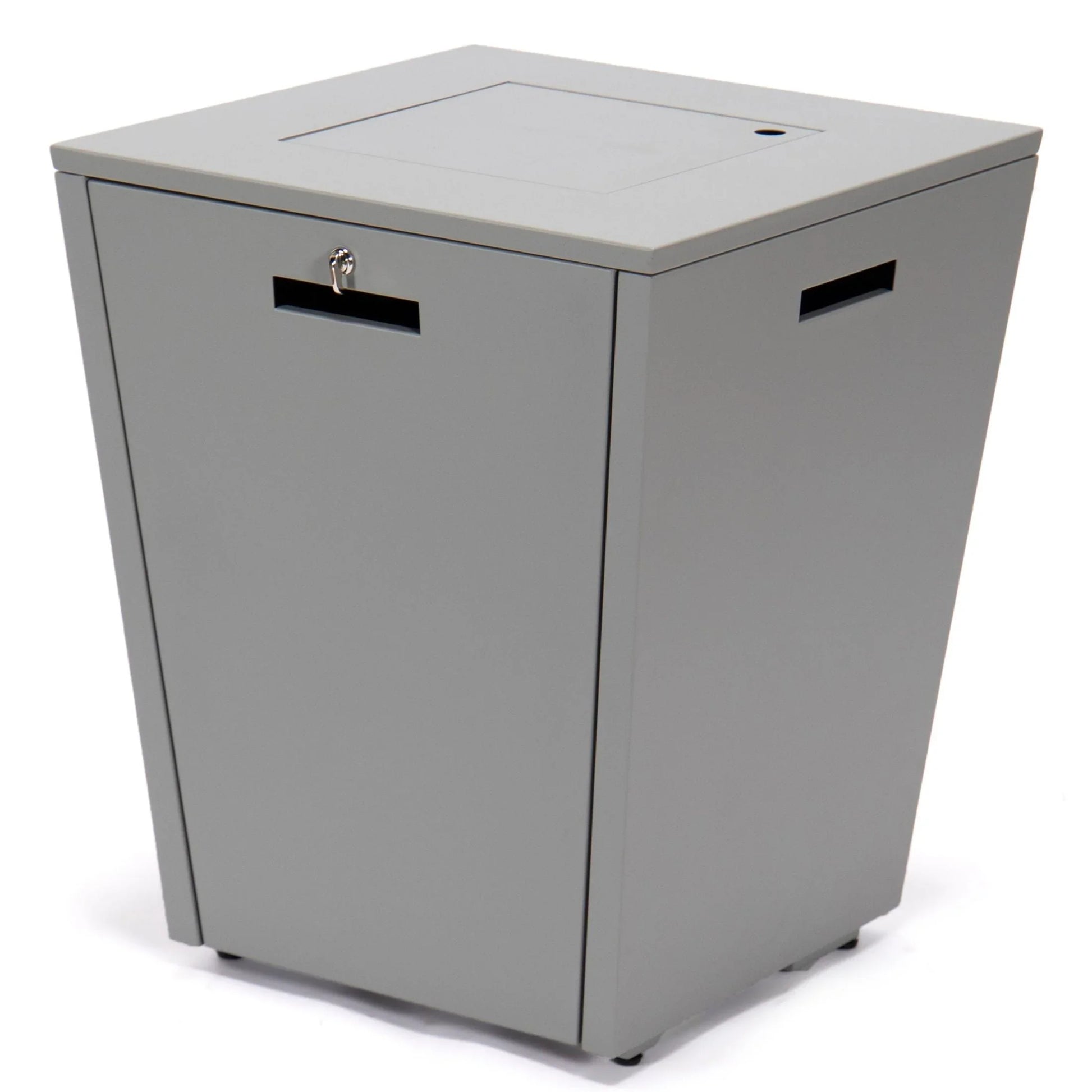 Marlin Modern Grey Aluminum Outdoor Chaise Lounge Chair Set of 2 With Arms and Square Fire Pit Side Table for Patio - Elax Furniture