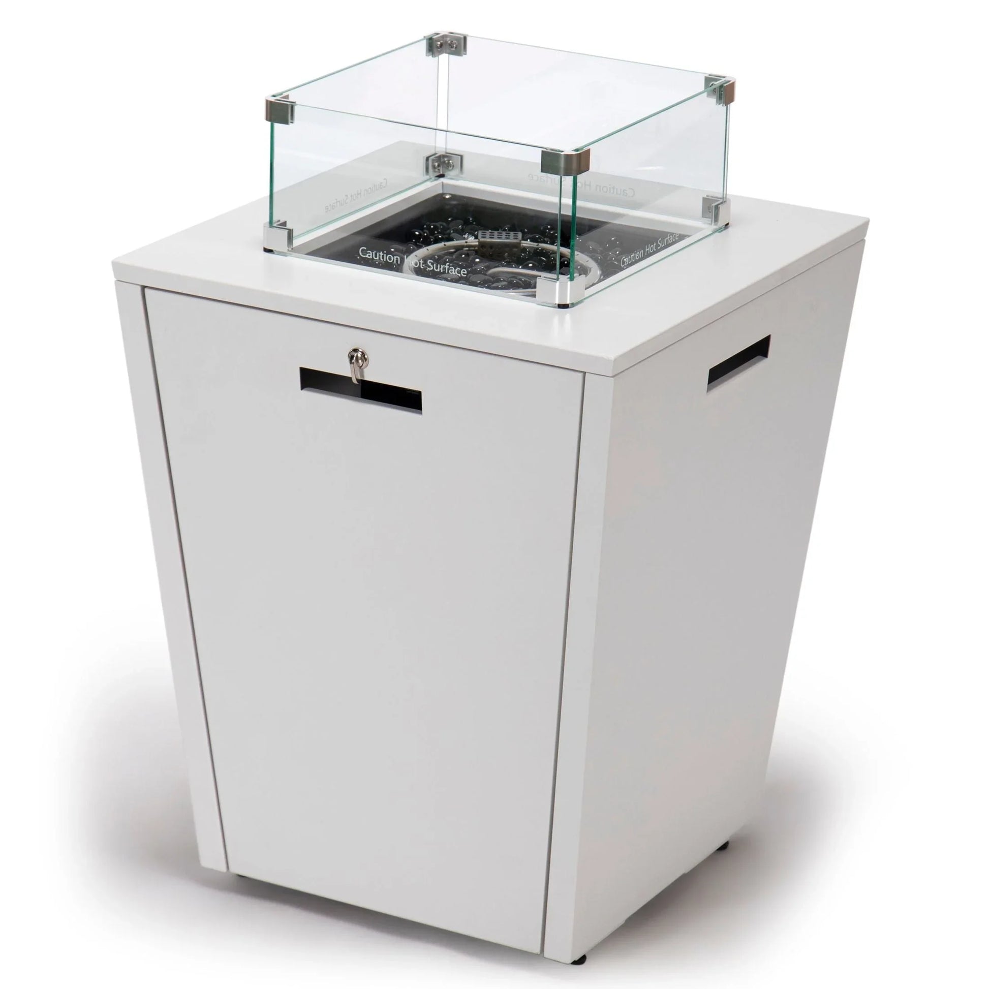 Chelsea Steel Fire Pit Table with Tempered Glass Wind Guard and Lid - Elax Furniture