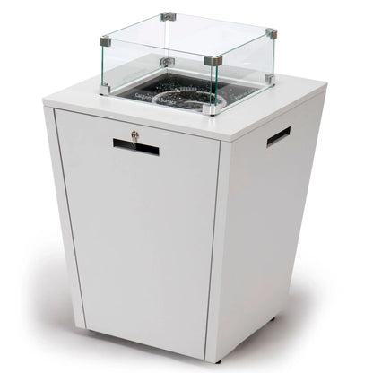 Chelsea Steel Fire Pit Table with Tempered Glass Wind Guard and Lid - Elax Furniture