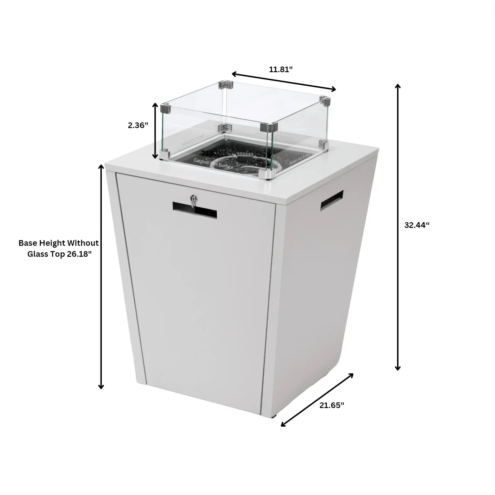 Chelsea Steel Fire Pit Table with Tempered Glass Wind Guard and Lid - Elax Furniture