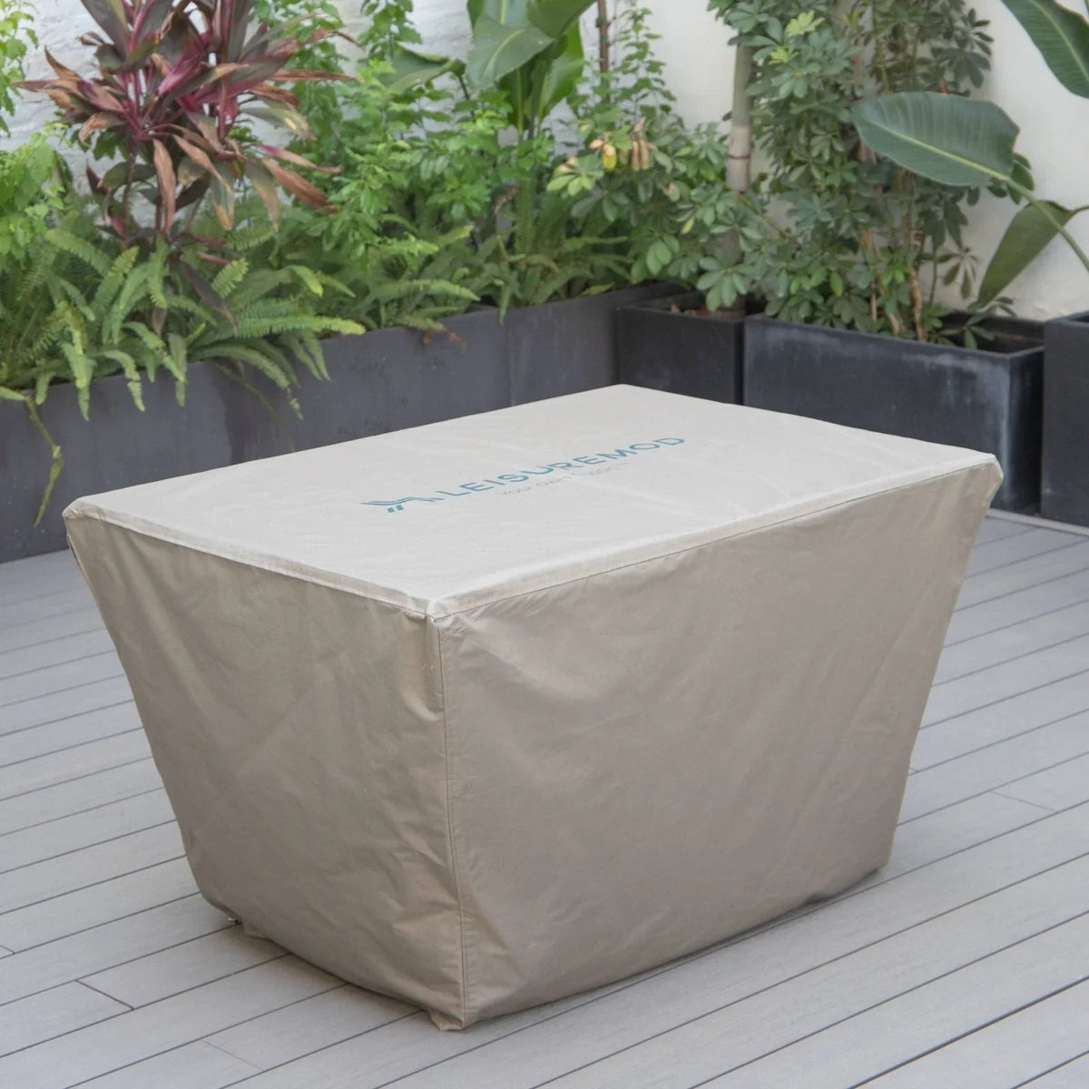 Chelsea Waterproof Fabric Rectangle Fire Pit Table Cover - Elax Furniture