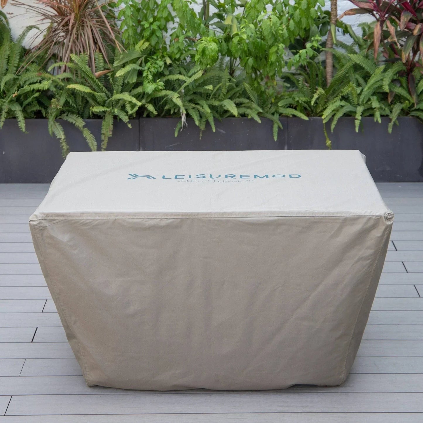 Chelsea Waterproof Fabric Rectangle Fire Pit Table Cover - Elax Furniture