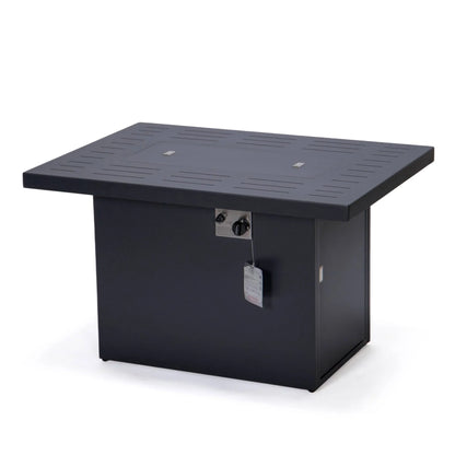 Chelsea Patio Modern Black Aluminum Propane Fire Pit Table - Elax Furniture