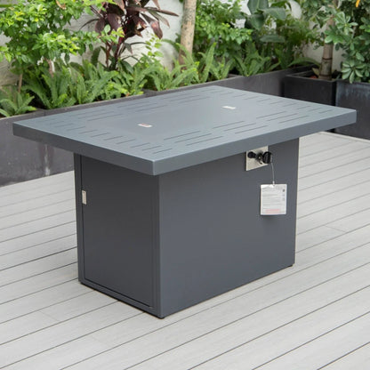 Chelsea Patio Modern Black Aluminum Propane Fire Pit Table - Elax Furniture