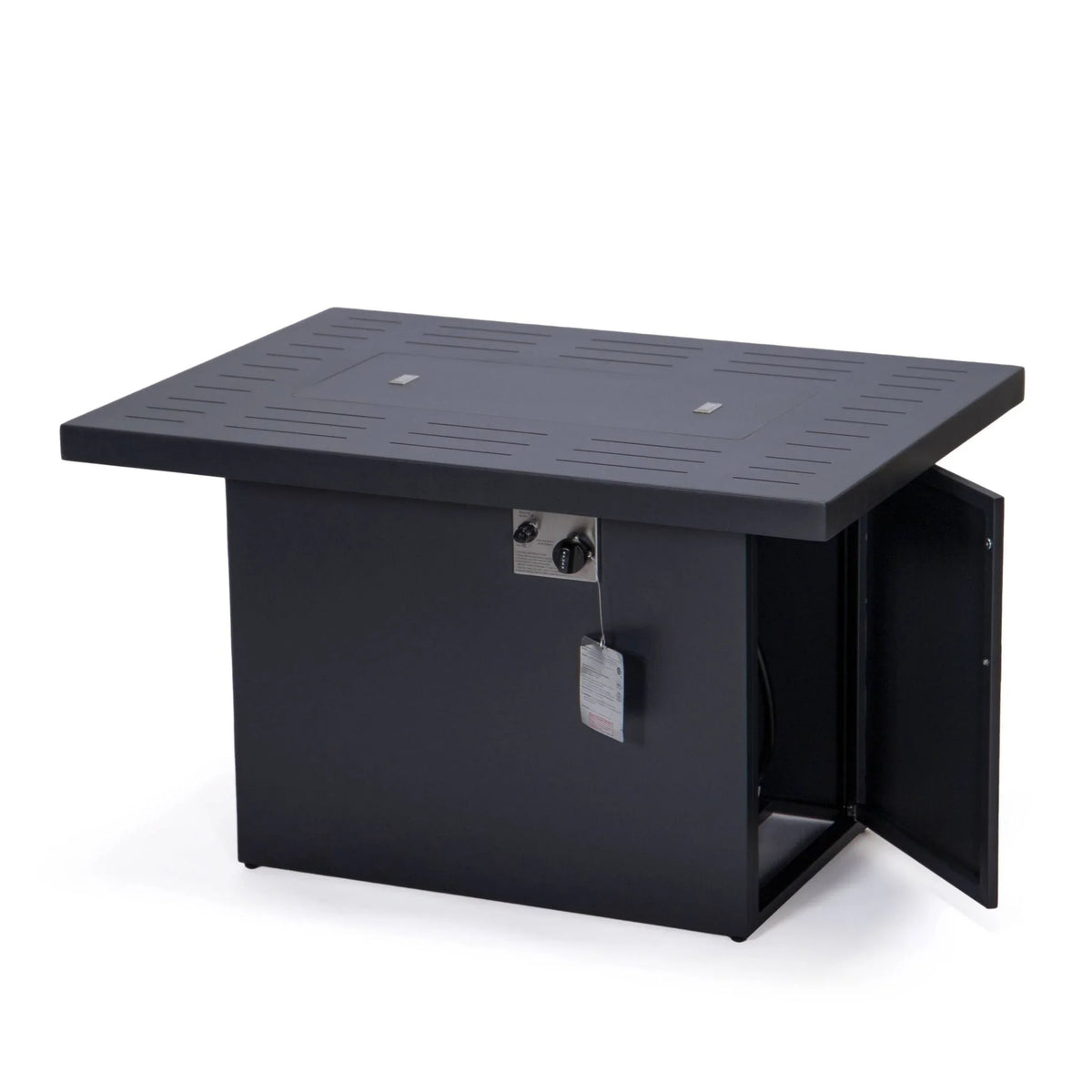 Chelsea Patio Modern Black Aluminum Propane Fire Pit Table - Elax Furniture
