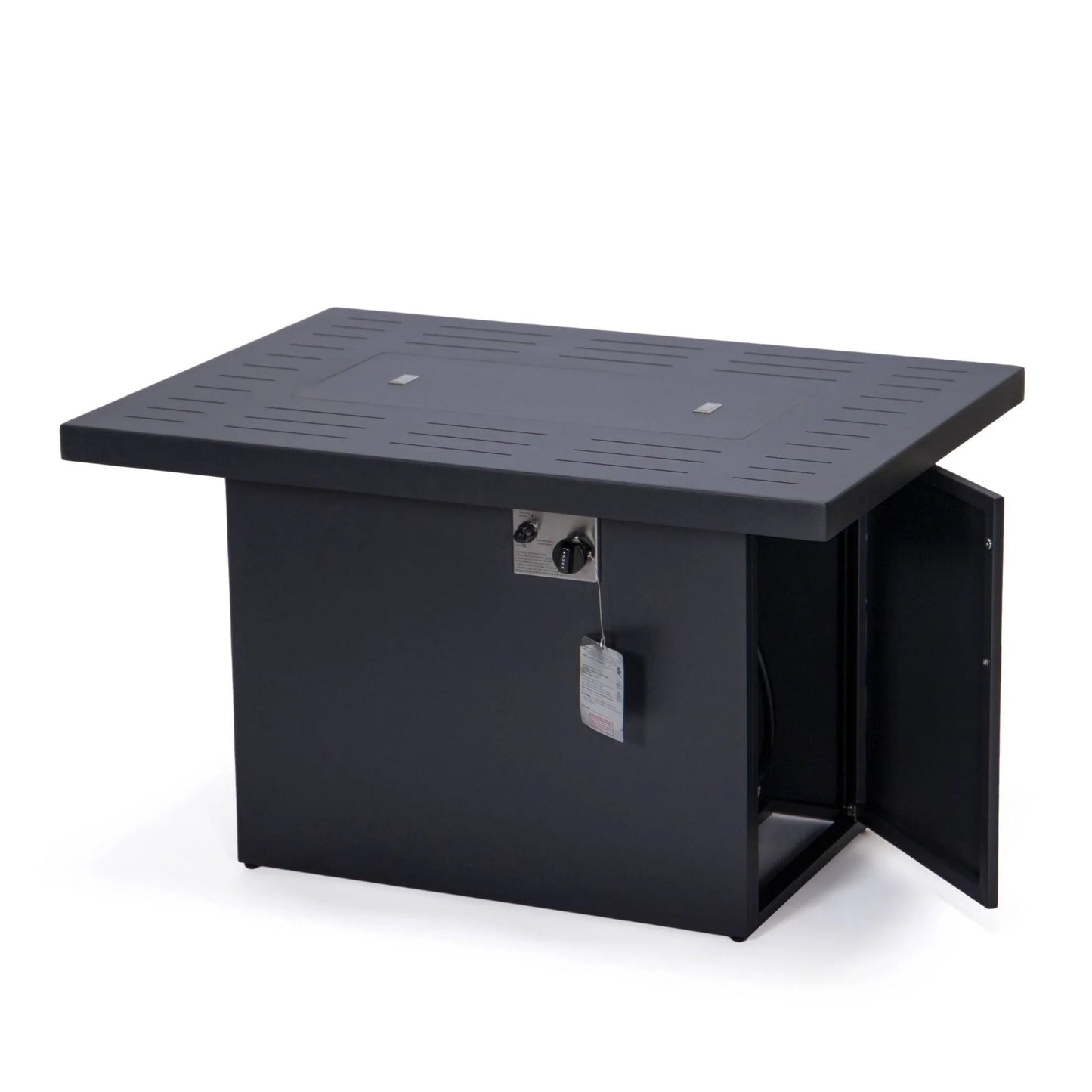 Chelsea Patio Modern Black Aluminum Propane Fire Pit Table - Elax Furniture