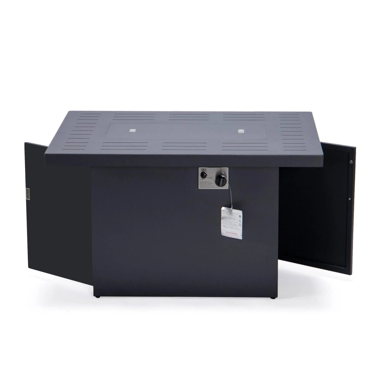 Chelsea Patio Modern Black Aluminum Propane Fire Pit Table - Elax Furniture