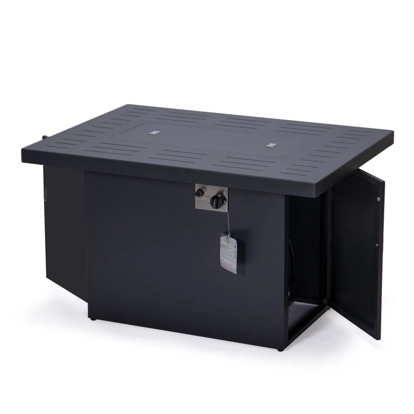 Chelsea Patio Modern Black Aluminum Propane Fire Pit Table - Elax Furniture