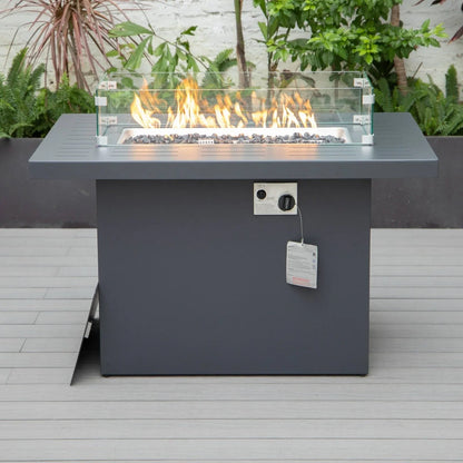 Chelsea Patio Modern Black Aluminum Propane Fire Pit Table - Elax Furniture