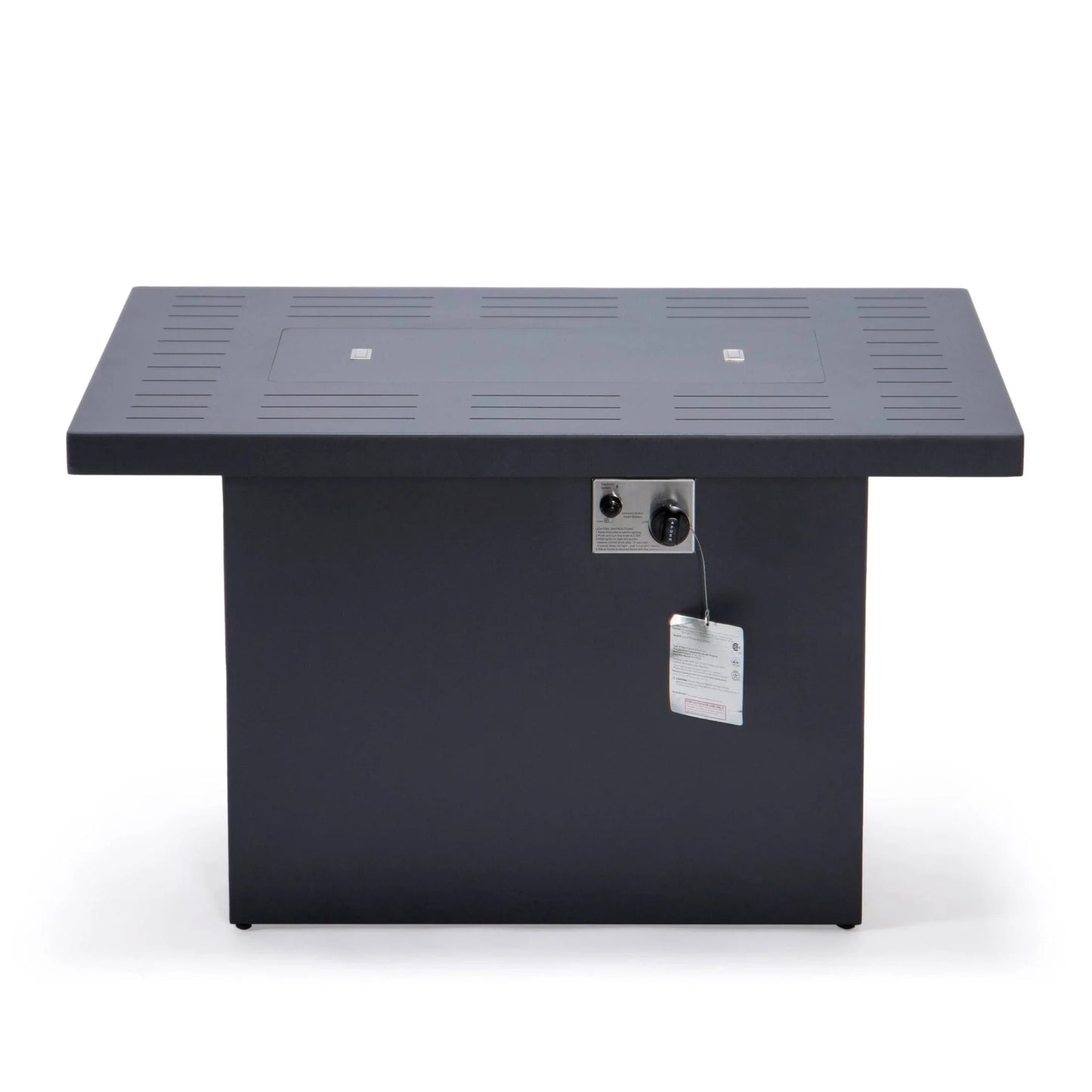 Chelsea Patio Modern Black Aluminum Propane Fire Pit Table - Elax Furniture