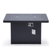 Chelsea Patio Modern Black Aluminum Propane Fire Pit Table - Elax Furniture