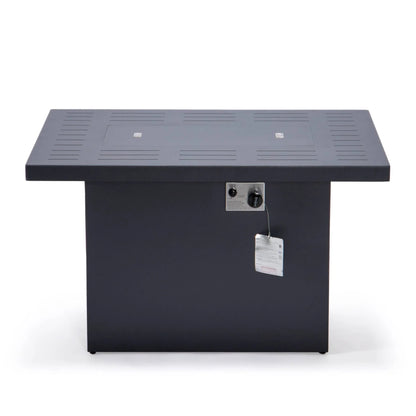 Chelsea Patio Modern Black Aluminum Propane Fire Pit Table - Elax Furniture