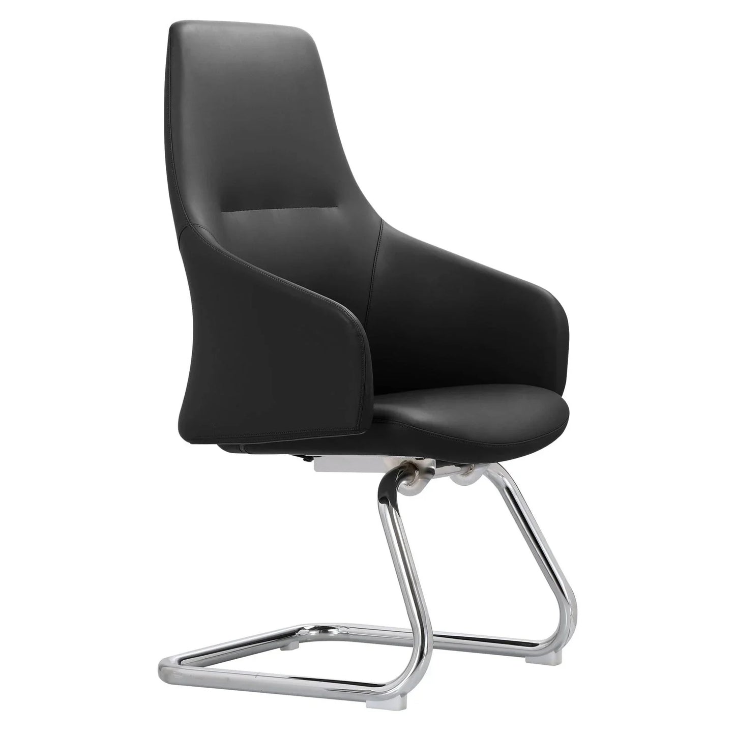 Celeste Leather Conference Office Chair with Upholstered Seat and Armrest - Elax Furniture