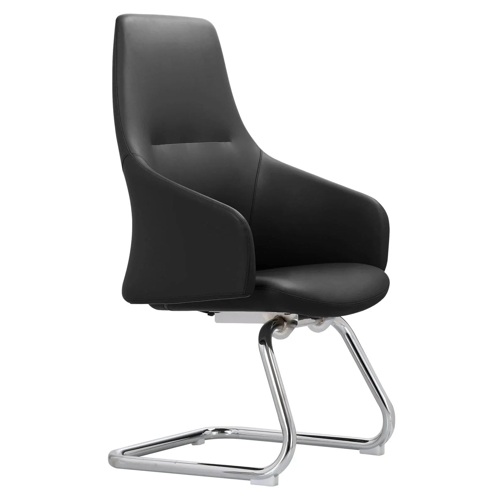 Celeste Leather Conference Office Chair with Upholstered Seat and Armrest - Elax Furniture