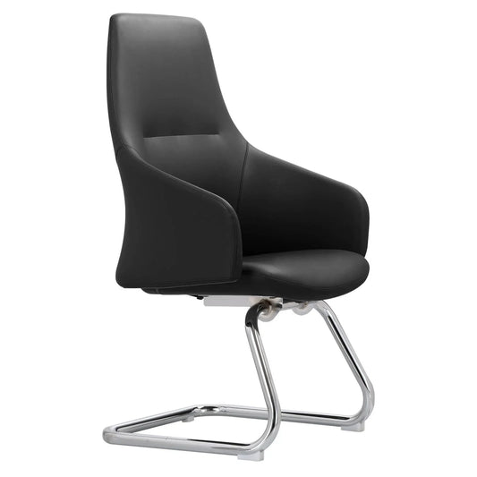 Celeste Leather Conference Office Chair with Upholstered Seat and Armrest - Elax Furniture