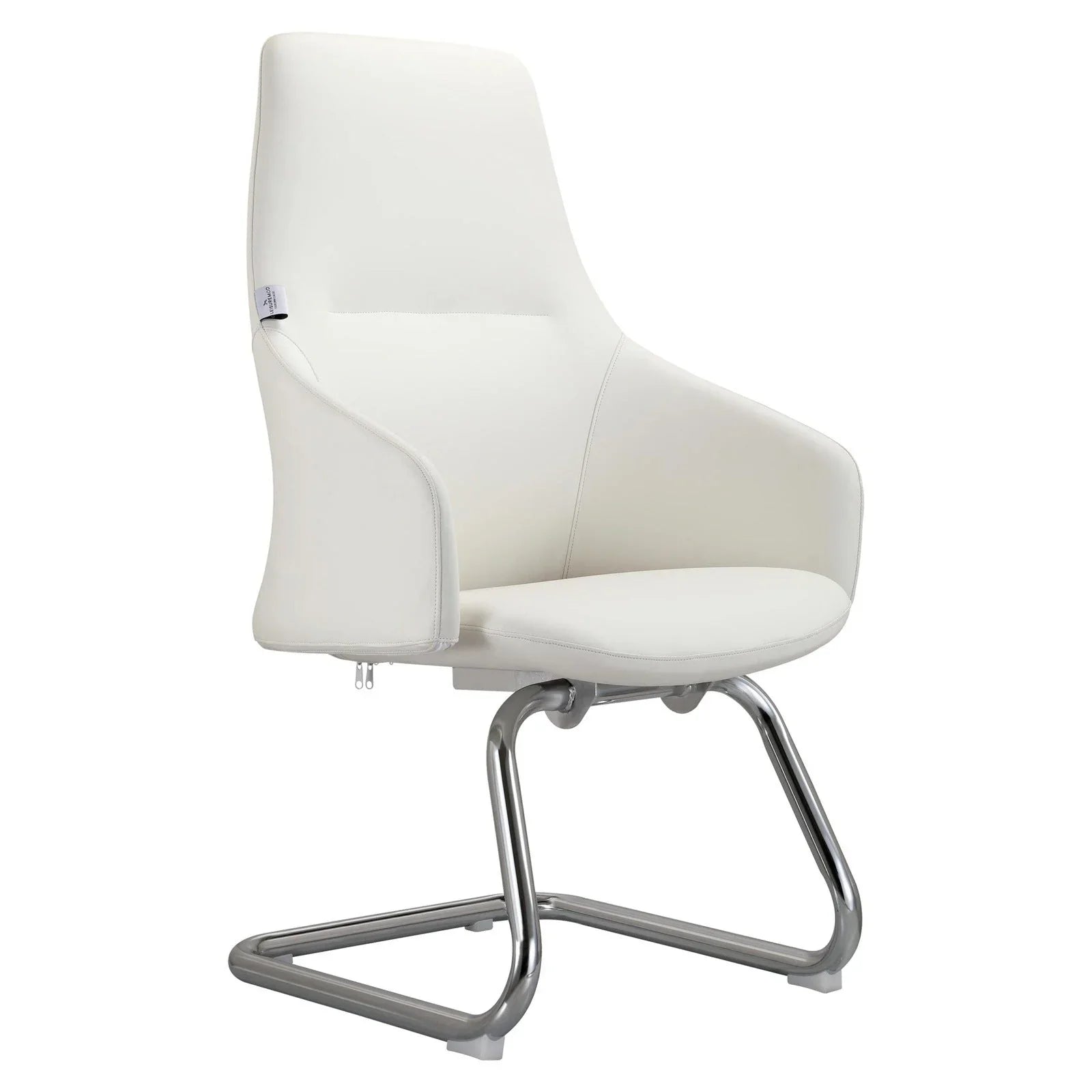 Celeste Leather Conference Office Chair with Upholstered Seat and Armrest - Elax Furniture