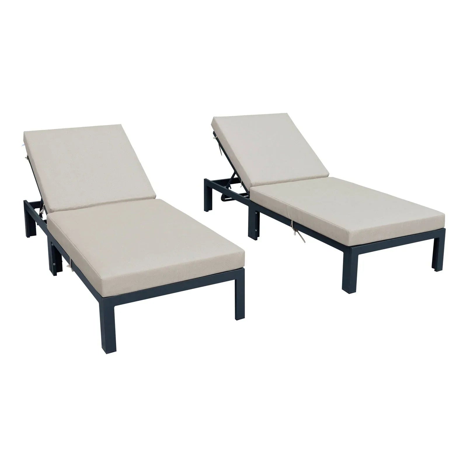 Chelsea Modern Outdoor Chaise Lounge Chair With Cushions Set of 2 - Elax Furniture