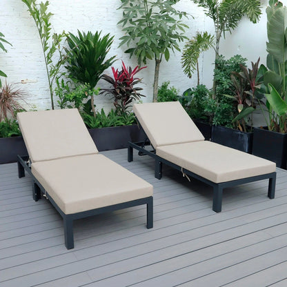Chelsea Modern Outdoor Chaise Lounge Chair With Cushions Set of 2 - Elax Furniture