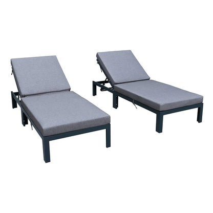 Chelsea Modern Outdoor Chaise Lounge Chair With Cushions Set of 2 - Elax Furniture