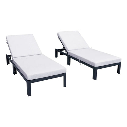 Chelsea Modern Outdoor Chaise Lounge Chair With Cushions Set of 2 - Elax Furniture