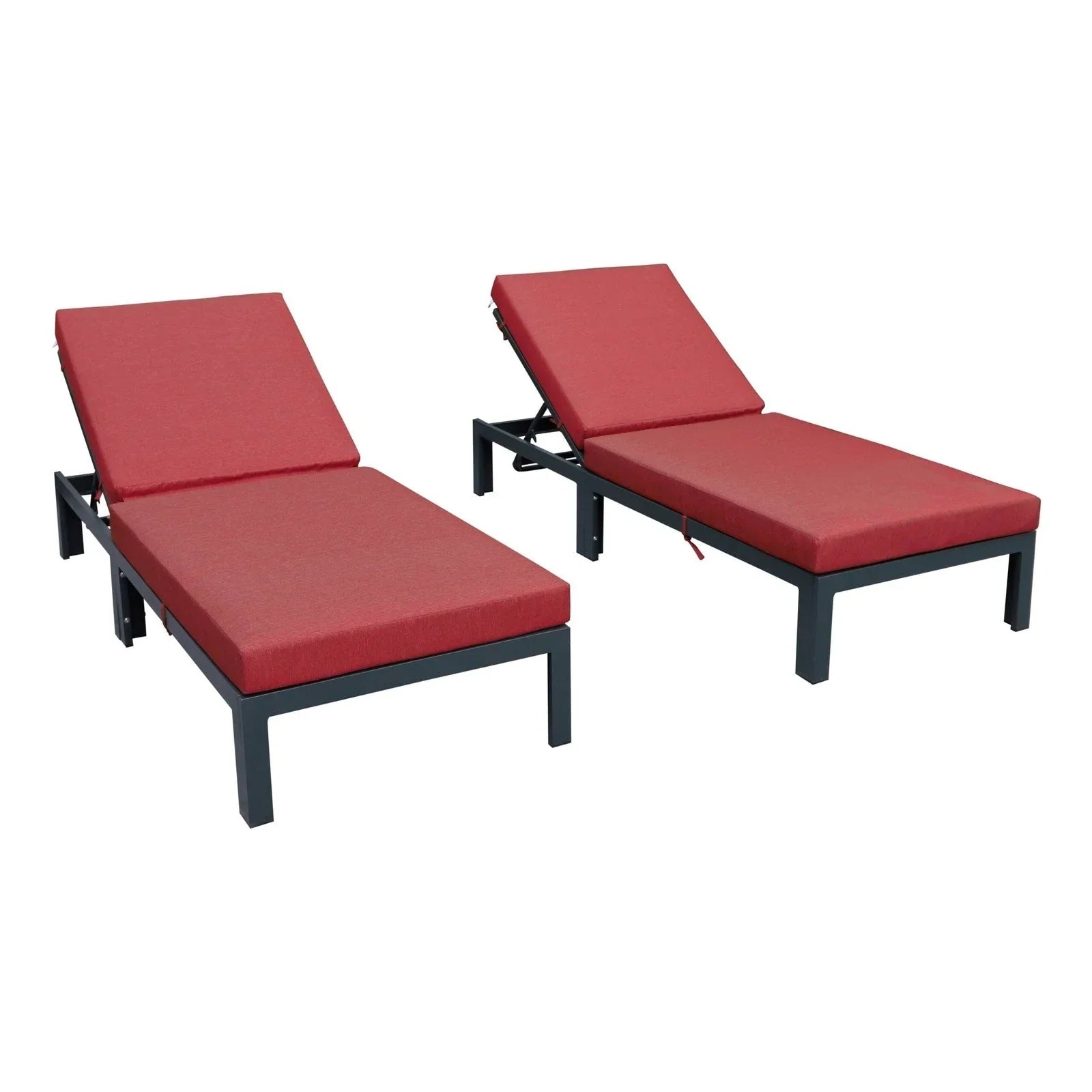 Chelsea Modern Outdoor Chaise Lounge Chair With Cushions Set of 2 - Elax Furniture