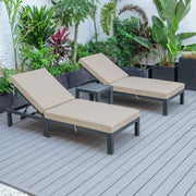 Chelsea Modern Outdoor Chaise Lounge With Side Table & Cushions Set of Two - Elax Furniture