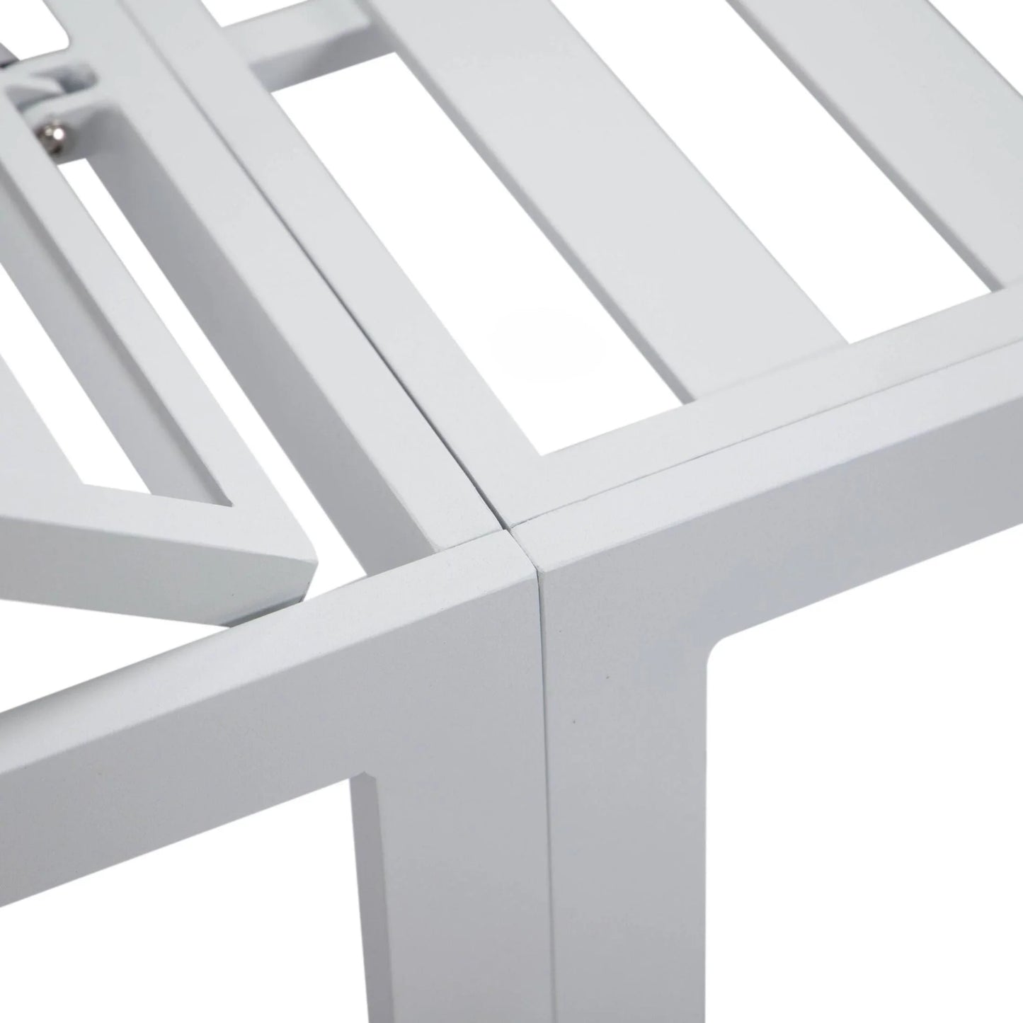 Chelsea Modern Outdoor White Chaise Lounge With Side Table & Cushions Set of Two - Elax Furniture