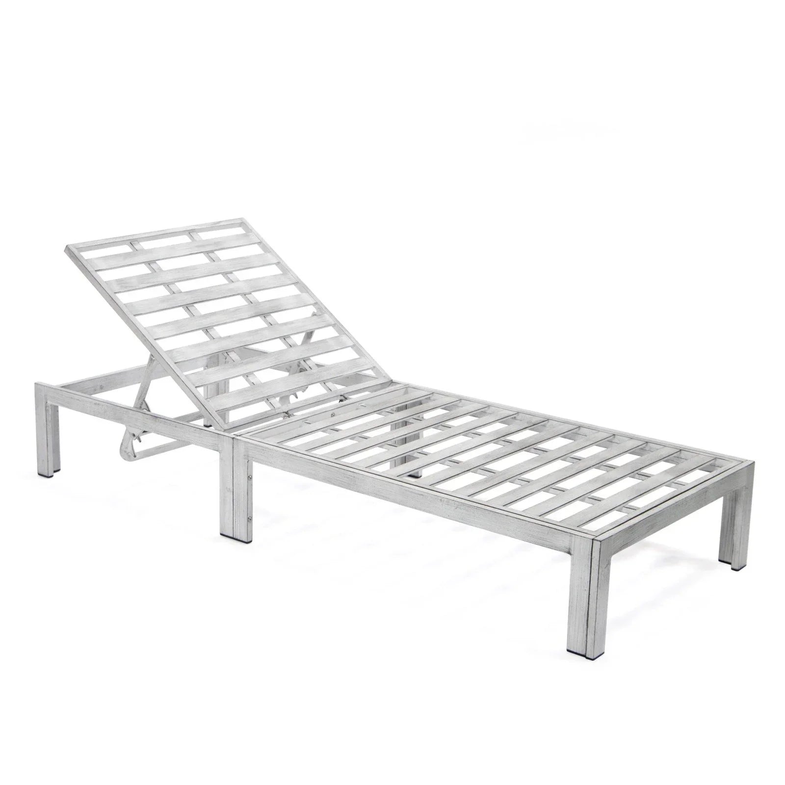 Chelsea Modern Outdoor Weathered Grey Chaise Lounge With Side Table & Cushions Set of Two - Elax Furniture