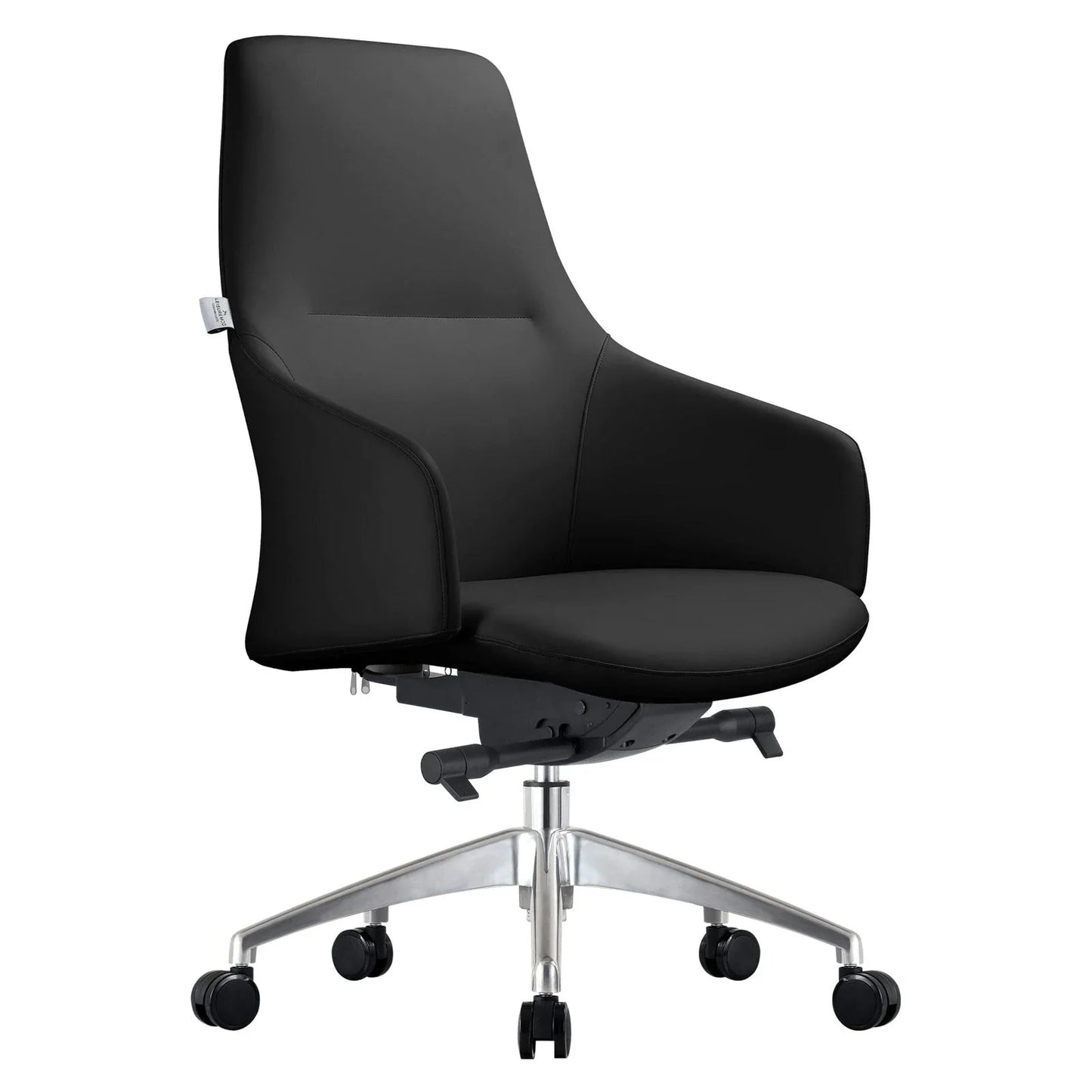 Celeste Office Chair in Upholstered Leather with Swivel and Tilt Waterfall Seat Design - Elax Furniture