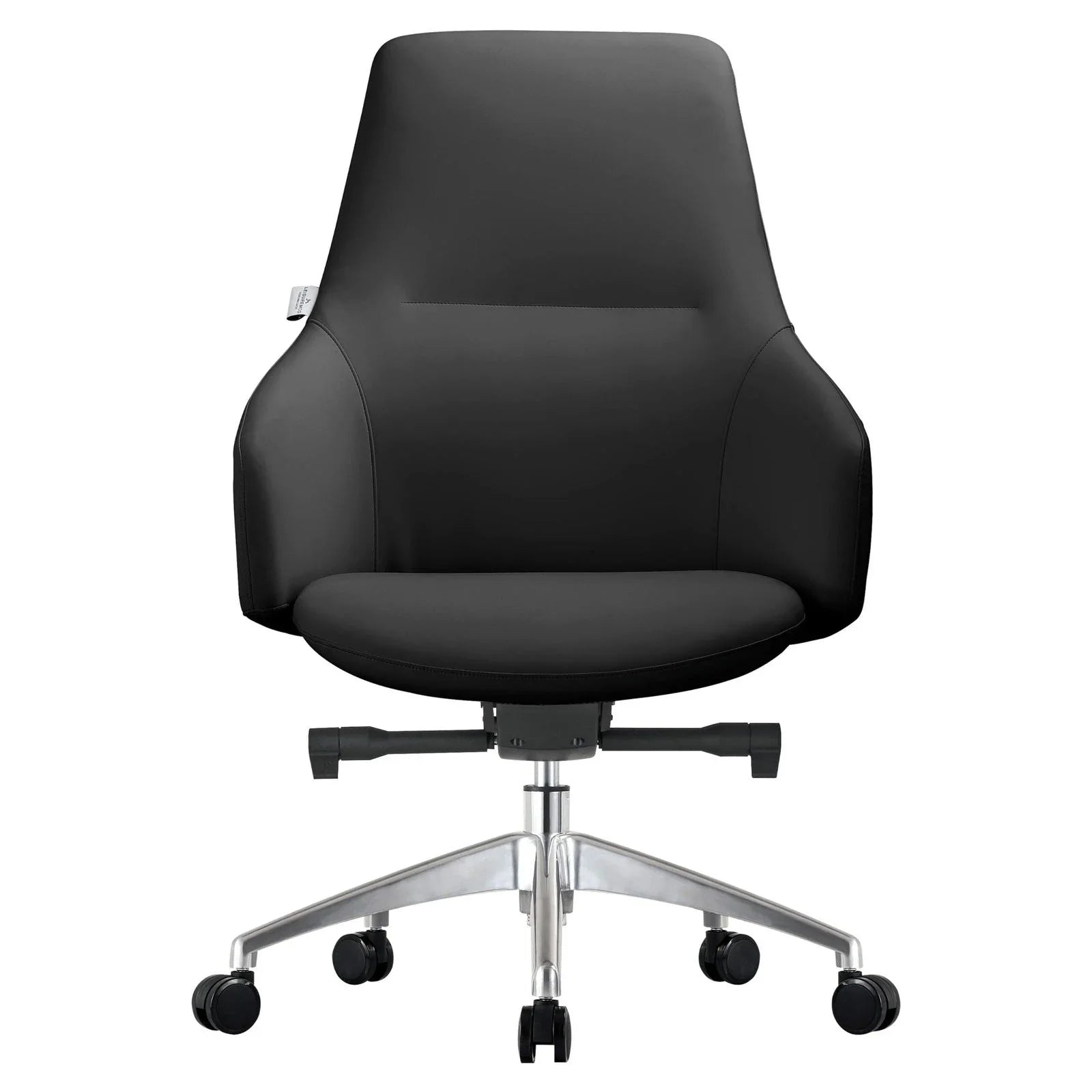 Celeste Office Chair in Upholstered Leather with Swivel and Tilt Waterfall Seat Design - Elax Furniture