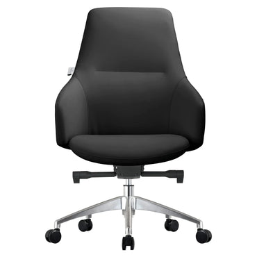 Celeste Office Chair in Upholstered Leather with Swivel and Tilt Waterfall Seat Design - Elax Furniture