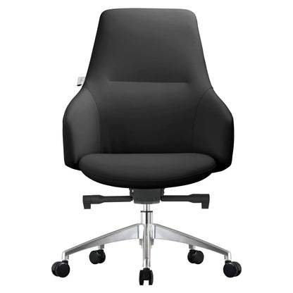 Celeste Office Chair in Upholstered Leather with Swivel and Tilt Waterfall Seat Design - Elax Furniture