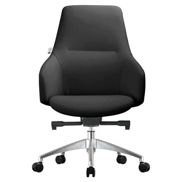 Celeste Office Chair in Upholstered Leather with Swivel and Tilt Waterfall Seat Design