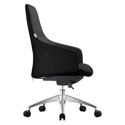 Celeste Office Chair in Upholstered Leather with Swivel and Tilt Waterfall Seat Design - Elax Furniture